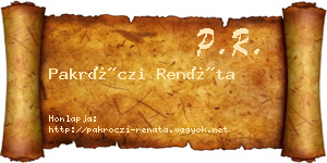 Pakróczi Renáta névjegykártya